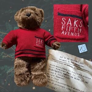 NA Bear Co Saks Fifth Avenue 1997 Teddy Bear Plush